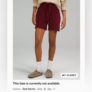 NEW SCUBA HIGH RISE SHORTS 5” *RED MERLOT